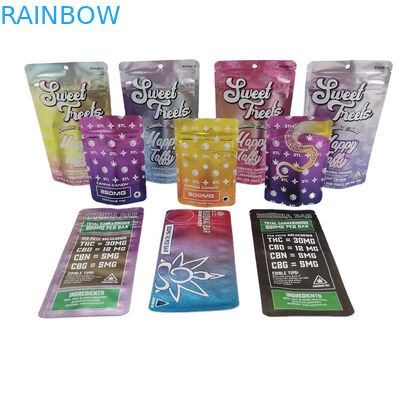 SGS 120mic MOPP শিশু প্রতিরোধক Mylar Bag 500mg VMPET Candy Edibles