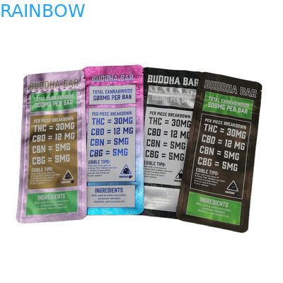 SGS 120mic MOPP শিশু প্রতিরোধক Mylar Bag 500mg VMPET Candy Edibles