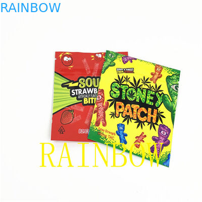 100mic Edibles CMYK Heat Seal Mylar Foil Pouch Candies 80x100mm VMPET