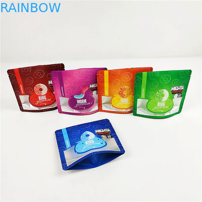 3.SA8000 QS CBD Gravure প্রিন্টিং গন্ধ প্রুফ পাউচ 100mic ম্যাট পরিষ্কার Mylar ব্যাগ