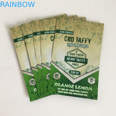 গন্ধ প্রুফ মাইলার ব্যাগ জিপলক ক্যানাবিস ফ্লাওয়ার প্লাস্টিক CBD ইনফিউজড 50mg 100mg Candy Gummies Mylar Packaging Bags