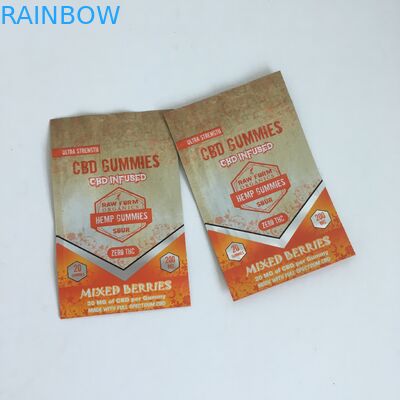 জিপলক গাঁজা ফুল প্লাস্টিক CBD ইনফিউজড 50mg 100mg Gummies Ziplock Mylar Packaging Bags