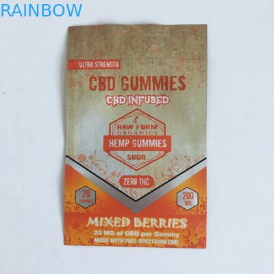 জিপলক গাঁজা ফুল প্লাস্টিক CBD ইনফিউজড 50mg 100mg Gummies Ziplock Mylar Packaging Bags