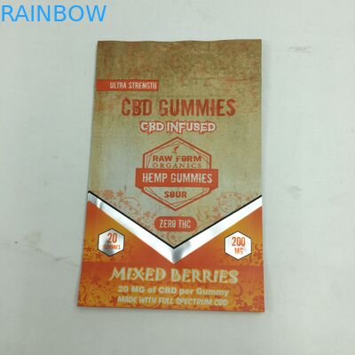 কাস্টম মুদ্রিত 1g 3.5g রিসাইকেল গন্ধ প্রমাণ জিপার আঠালো বিয়ার CBD ছোট স্ট্যান্ড আপ ভোজ্য 3.5g mylar আগাছা ব্যাগ