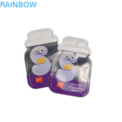 সিবি কাস্টম শেপ 3 সাইড সিল ফয়েল প্যাকেজিং আঠালো ক্যান্ডি ফ্ল্যাট ব্যাগ কাস্টম প্লাস্টিকের পাউচ প্যাকেজিং জিপ লক ব্যাগ