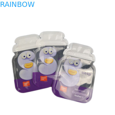 পাইকারি অনিয়মিত আকার প্লাস্টিক Ziplock কাস্টম লোগো সিবি ভোজ্য আঠালো ব্যাগ পাউচ প্যাকেজিং