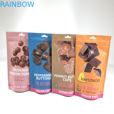 CMYK 110mic জিপার স্ট্যান্ড আপ পাউচ এডিবলস হেম চাইল্ড প্রুফ মাইলার ব্যাগ