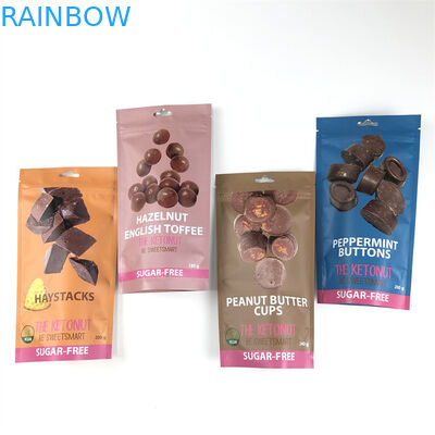 CMYK 110mic জিপার স্ট্যান্ড আপ পাউচ এডিবলস হেম চাইল্ড প্রুফ মাইলার ব্যাগ