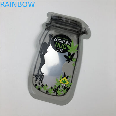 সিবিডি বীজের জন্য মেসন জার পাউচগুলি সিবিডি ফ্লাওয়ার গামি THC ইন্ডিকা পাতার জিপার সহ অনিয়মিত প্যাকিং পাউচগুলি