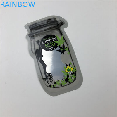 সিবিডি বীজের জন্য মেসন জার পাউচগুলি সিবিডি ফ্লাওয়ার গামি THC ইন্ডিকা পাতার জিপার সহ অনিয়মিত প্যাকিং পাউচগুলি