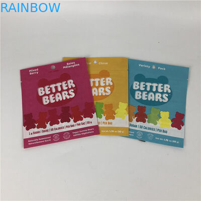 থ্রি সাইড সিল ফ্ল্যাট হিট সিলিং স্ন্যাক কুকি ভোজ্য CBD THC গামি বায়োডিগ্রেডেবল প্যাকেজিং ব্যাগ