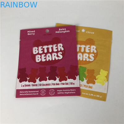 থ্রি সাইড সিল ফ্ল্যাট হিট সিলিং স্ন্যাক কুকি ভোজ্য CBD THC গামি বায়োডিগ্রেডেবল প্যাকেজিং ব্যাগ