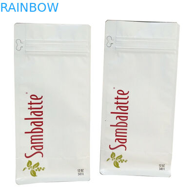 ডিগাসিং ভালভ ম্যাট কফি পাউচ 110mic CMYK MOPP ফ্ল্যাট বটম জিপার ব্যাগ