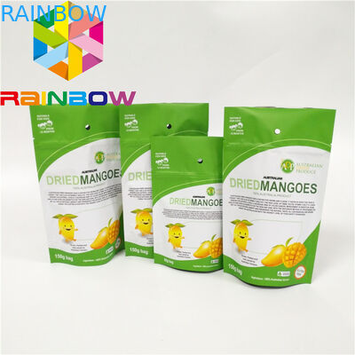 খাদ্যের জন্য কাস্টমাইজড ভোজ্য মাইলার প্লাস্টিক পাউচ প্যাকেজিং জিপলক স্ট্যান্ড আপ পাউচ