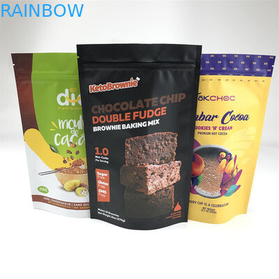 ফুড গ্রেড জিপ লক প্লাস্টিক ব্যাগ অ্যালুমিনিয়াম ফয়েল জিপার সহ স্ট্যান্ড আপ ব্যাগ