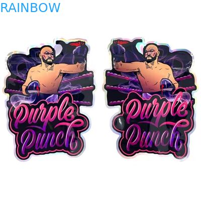 সার্কেল অনিয়মিত রিসিলেবল ডাই কাট ক্যান্ডি পাউচ কাস্টম শেপ মাইলার ব্যাগ 3.5G 7G