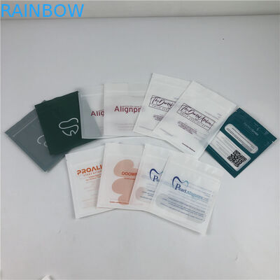 ম্যাট ব্ল্যাক ব্রেসিস অ্যালাইনারস ফ্ল্যাট মাইলার জিপলক ব্যাগ দাঁতের আনুষাঙ্গিকগুলির জন্য সামনের অংশ পরিষ্কার করুন