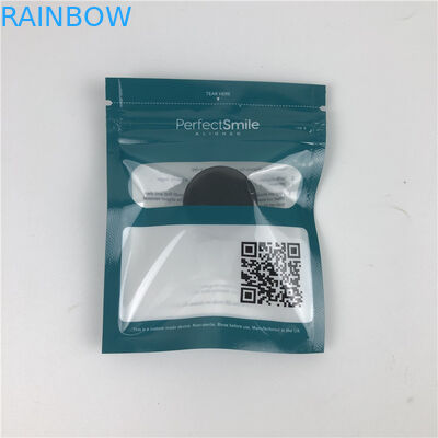 ম্যাট ব্ল্যাক ব্রেসিস অ্যালাইনারস ফ্ল্যাট মাইলার জিপলক ব্যাগ দাঁতের আনুষাঙ্গিকগুলির জন্য সামনের অংশ পরিষ্কার করুন