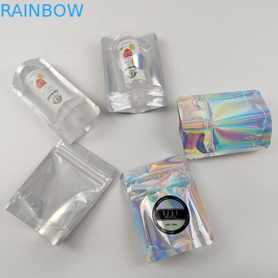 পুনরায় ব্যবহারযোগ্য চাইল্ডপ্রুফ জিপলক প্যাকেজিং ব্যাগ ক্লিয়ার ফ্রন্ট ফয়েল ব্যাক খাবারের জন্য ভোজ্য