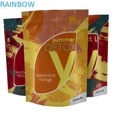 খাদ্য চা কফি প্যাকেজিং জন্য আর্দ্রতা প্রমাণ জিপার স্ট্যান্ড আপ পাউচ