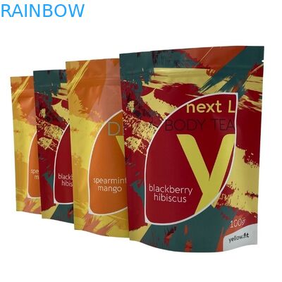 খাদ্য চা কফি প্যাকেজিং জন্য আর্দ্রতা প্রমাণ জিপার স্ট্যান্ড আপ পাউচ