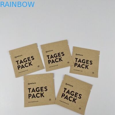 কাস্টম লোগো হিট সিল 3 সাইড সিল ব্যাগ ফ্ল্যাট ক্রাফট পেপার অ্যালুমিনিয়াম ফয়েল পাউচ ব্যাগ