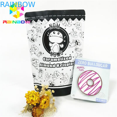 স্ন্যাক কুকিজ চকোলেট জিপলক স্ট্যান্ড আপ পাউচ ফুড গ্রেড MOPP PET PE CMYK রঙ