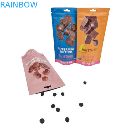 রঙিন ফুড প্যাকিং ব্যাগ স্ট্যান্ড আপ ফুড গ্রেড লেমিনেটেড অ্যালুমিনিয়াম ফয়েল মাইলার জিপ লক ব্যাগ