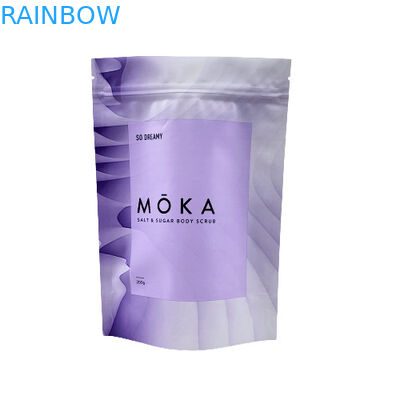 কাস্টম লোগো প্রিন্ট করা স্ট্যান্ড আপ জিপলক পাউচ সি সল্ট / লিকুইড সোপ / বডি স্ক্রাব প্যাকেজিং