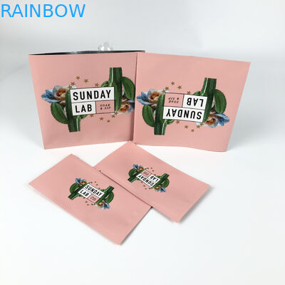 শুকনো ফুলের প্যাকেজিং পিঙ্ক হিট মাইলার ব্যাগ প্রিন্টিং সেন্টার সিল করা পাউচ তিন পাশে