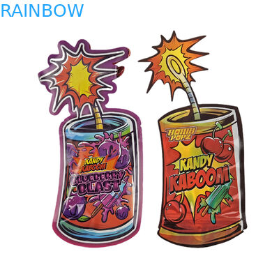 কাস্টম স্পেশাল আকৃতির চাইল্ডপ্রুফ জিপার 3.5g স্ন্যাক প্যাকেজিং অনিয়মিত ডাই কাট মাইলার ব্যাগ