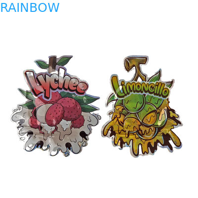 কাস্টম স্পেশাল আকৃতির চাইল্ডপ্রুফ জিপার 3.5g স্ন্যাক প্যাকেজিং অনিয়মিত ডাই কাট মাইলার ব্যাগ