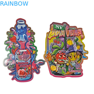 3.5g 7g 14g চাইল্ড প্রুফ ম্যাট সফট টাচ স্পেশাল শেপ প্যাকেজিং ডাই কাট মাইলার ব্যাগ