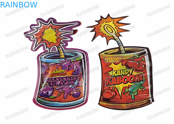 স্পেশাল আকৃতির সফট টাচ ফুড প্যাকেজিং 3.5 গ্রাম মাইলার ডাই কাট অনিয়মিত পাউচ সহ গন্ধ প্রমাণ