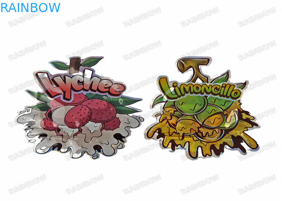 3.5g ডাই কাট ভোজ্য হলোগ্রাফ অনিয়মিত বিশেষ আকৃতির প্লাস্টিক খাদ্য প্যাকেজিং জিপার মাইলার ব্যাগ