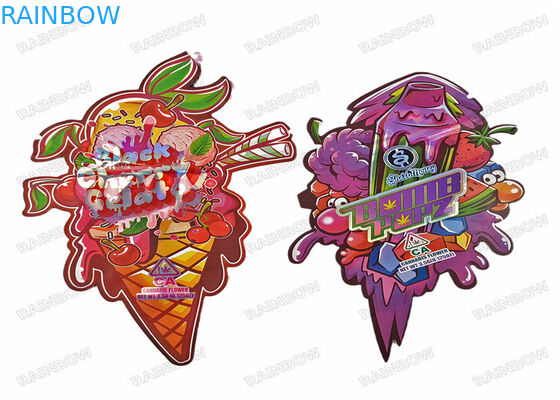 জিপলক কাস্টম 28g 14g 7g 3.5g ডাই কাট স্ন্যাক ব্যাগ প্যাকেজিং সহ বিশেষ আকৃতির গন্ধ প্রুফ ব্যাগ