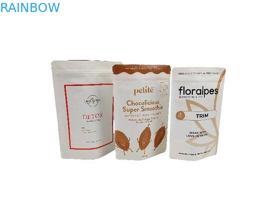 চা অ্যালুমিনিয়াম ফয়েল স্ট্যান্ড আপ ব্যাগ গন্ধ প্রমাণ অ্যালুমিনিয়াম ফয়েল জিপলক থলি