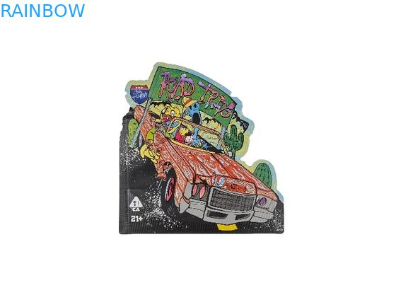 সফট টাচ প্লাস্টিক 3.5g মাইলার জিপ লক ব্যাগ বিশেষ আকৃতির ডিজিটাল প্রিন্টিং