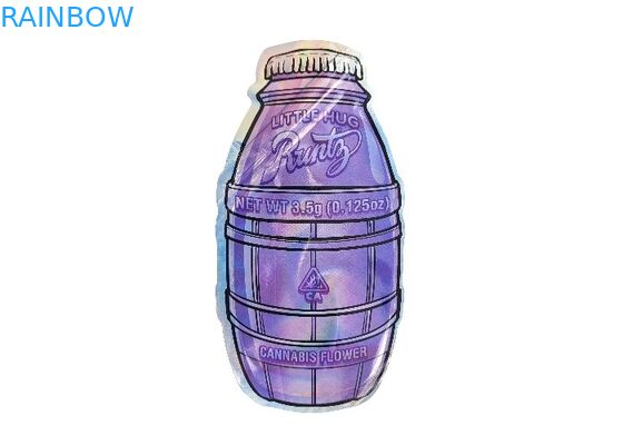 প্লাস্টিক ডাই কাট কাস্টম মাইলার ব্যাগ বিশেষ আকৃতির হলোগ্রাম পেইন্টিং 3.5 গ্রাম