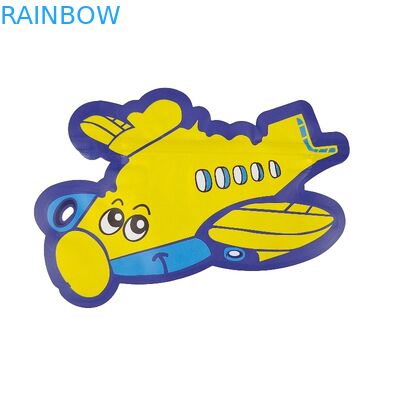 হলোগ্রাফিক প্রিন্টিং ডাই কাট মাইলার ব্যাগ 3.5g 7g বিশেষ অনিয়মিত আকৃতির জিপলক