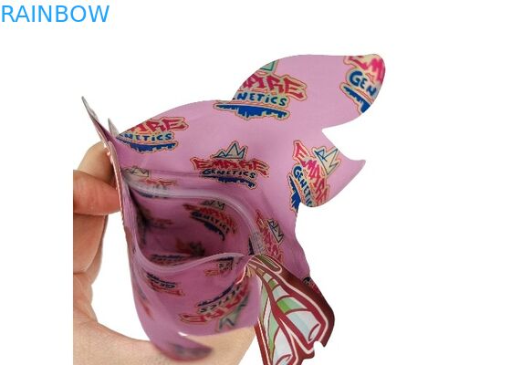 কাস্টম প্রিন্টেড 3.5g ডাই কাট মাইলার ব্যাগ ম্যাট স্মেল প্রুফ চাইল্ড প্রুফ জিপলক