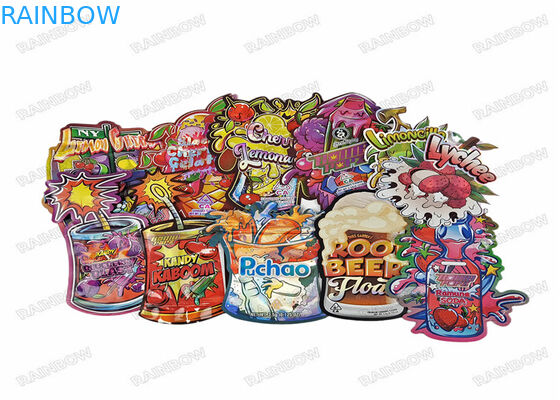 3.5g ভোজ্য ডিজিটাল প্রিন্টিং ফুড প্যাকেজিং স্ট্যান্ড আপ ব্যাগ জিপলক গন্ধ প্রতিরোধী প্লাস্টিকের ব্যাগ