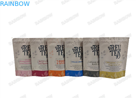 ডিজিটাল প্রিন্টিং 4oz লস চা গন্ধ প্রতিরোধী প্লাস্টিকের ব্যাগ স্ট্যান্ড আপ ম্যাট সমাপ্ত পকেট