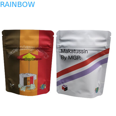 ডিজিটাল প্রিন্টিং ব্যাগ 3.5G 1LB নরম টাচ হলোগ্রাফিক ব্যাগ উচ্চ বাধা গন্ধ প্রুফ শিশু প্রুফ জিপার স্ট্যান্ড আপ ব্যাগ