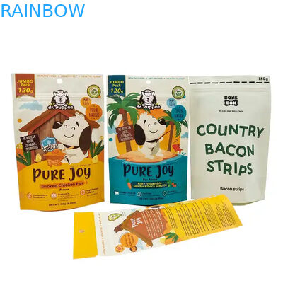 কাস্টমাইজড তাপ সিলযোগ্য ক্রাফ্ট পেপার পকেটগুলি ভোজ্য পণ্যগুলির জন্য পুনরায় সিলযোগ্য জিপার স্ট্যান্ড আপ পকেটগুলি পোষা প্রাণীর খাবারের ব্যাগের জন্য