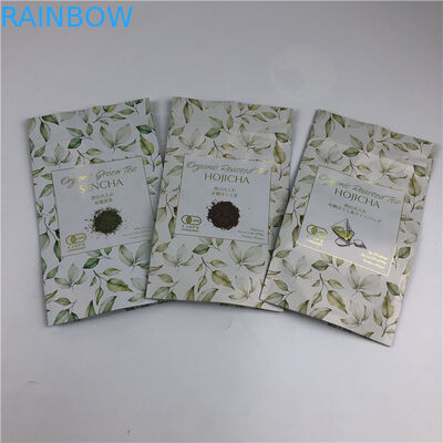 কাস্টমাইজড ডিজিটাল প্রিন্টিং ব্যাগ ধাতব স্বর্ণের লোগো স্ট্যান্ড আপ চা প্যাকিং ব্যাগ