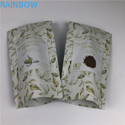 কাস্টমাইজড ডিজিটাল প্রিন্টিং ব্যাগ ধাতব স্বর্ণের লোগো স্ট্যান্ড আপ চা প্যাকিং ব্যাগ