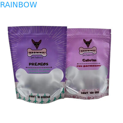 জিপার লক সহ স্ট্যান্ড আপ প্যাকেজিংয়ের জন্য পুনরায় ব্যবহারযোগ্য পোষা প্রাণীর খাবারের থলি