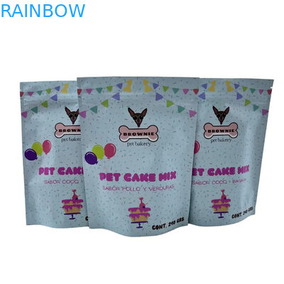 জিপার লক সহ স্ট্যান্ড আপ প্যাকেজিংয়ের জন্য পুনরায় ব্যবহারযোগ্য পোষা প্রাণীর খাবারের থলি