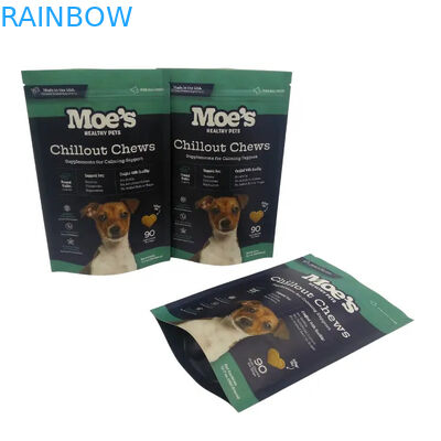 কুকুরের জন্য ট্রিট প্যাকিং ব্যাগগুলির জন্য অশ্রু খাঁজ সহ পশু খাদ্যের ব্যাগ